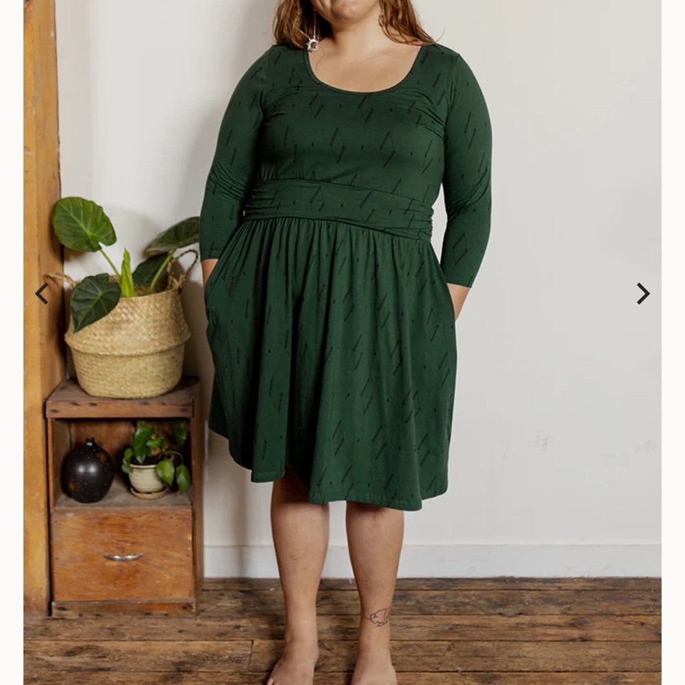 Mata Traders Forest Green Long Sleeve Dress